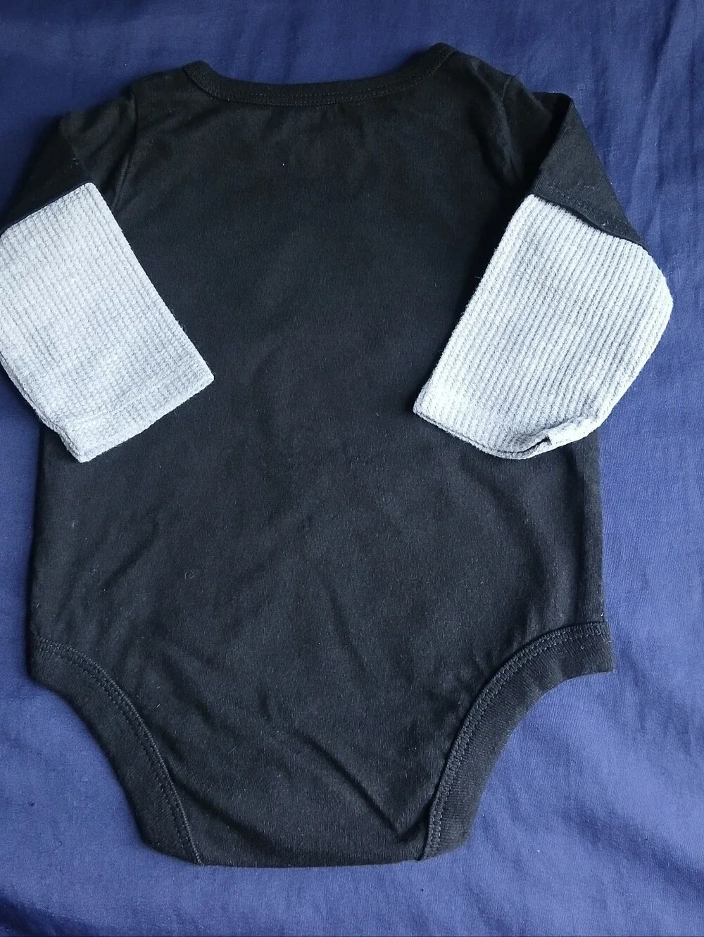 Garanimals Black One-Piece with Gray Sleeves and Green Monster Graphic